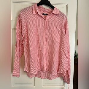 Vineyard Vines pink and White Striped Casual Shirt